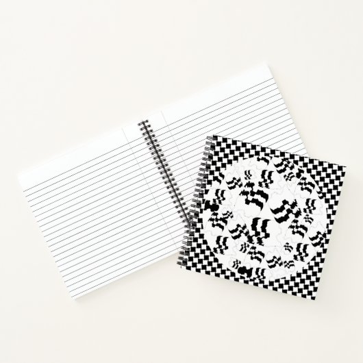 Zwart-wit abstracte vrouwen notitieboek (Binnen)