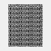 Zwart-wit Abstracte Wavy Line Patroon Naadselen Fleece Deken (Voorkant)