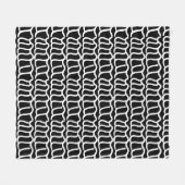 Zwart-wit Abstracte Wavy Line Patroon Naadselen Fleece Deken (Voorkant (Horizontaal))