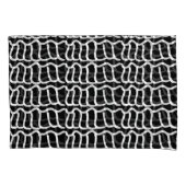 Zwart-wit Abstracte Wavy Line Patroon Naadselen Kussensloop (Voorkant)