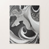 Zwart & Wit Abstracte werveling van Modern Beauty Legpuzzel (Verticaal)