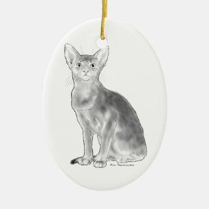 Zwart-wit Aby Keramisch Ornament
