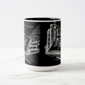 Zwart-wit Academia gepersonaliseerd Tweekleurige Koffiemok (Center)