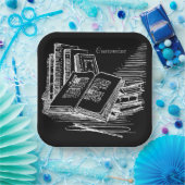 Zwart-wit Academie Papieren Bordje (Feest)