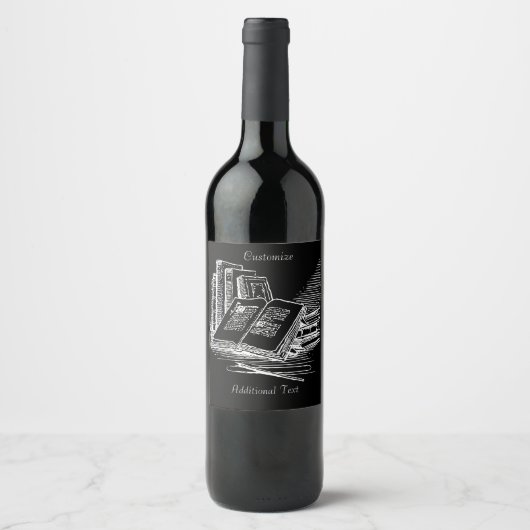 Zwart-wit Academie Wijn Etiket (Voorkant)