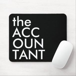 Zwart Wit Accountant Vet Financieel Typografie Muismat