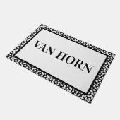 Zwart-wit Achternaam Deurmat Modern Design (Schuin)