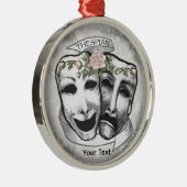 Zwart-wit actermaskers metalen ornament (Rechts)