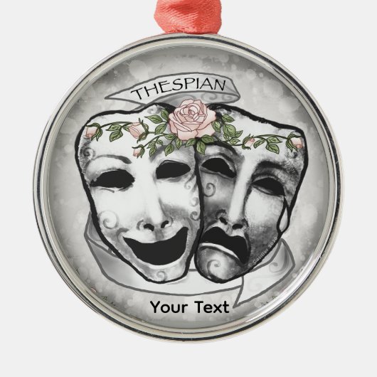 Zwart-wit actermaskers metalen ornament (Voorkant)