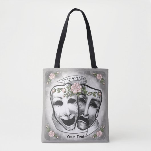 Zwart-wit actermaskers tote bag (Voorkant)