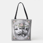 Zwart-wit actermaskers tote bag (Achterkant)