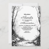 Zwart Wit Adventure Mountain Baby shower Kaart (Voorkant)