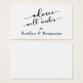 Zwart-wit Advies & Well Wensen Bruiloft Visitekaartjes (Voorkant /achterkant)