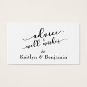 Zwart-wit Advies & Well Wensen Bruiloft Visitekaartjes (Voorkant)