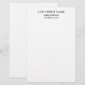 Zwart Wit Advocaat Zakelijk Profiel Briefpapier (Voorkant / Achterkant)