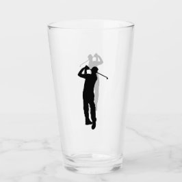 Zwart-wit Afbeelding van een Golfer Glas