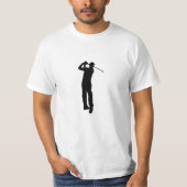 Zwart Wit Afbeelding van Golfer T-shirt (Voorkant)