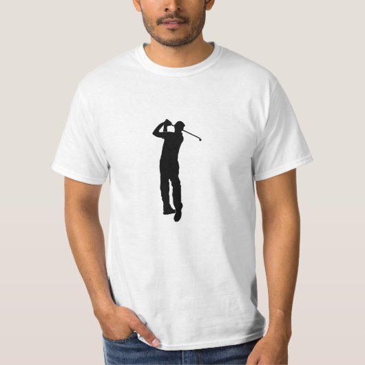 Zwart Wit Afbeelding van Golfer T-shirt (Voorkant)