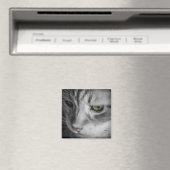 Zwart-wit afbeelding van kat magneet (Insitu (Vaatwasser))