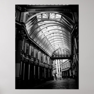 Zwart-wit afbeelding van Leadenhall Market London Poster