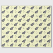 zwart-wit afbeelding van schattige ezel cadeaupapier (Vlak)