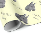 zwart-wit afbeelding van schattige ezel cadeaupapier (Rol Hoek)