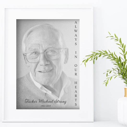 Zwart-wit Afbeelding voor begrafenisservice Poster