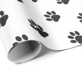 Zwart-wit afdrukpatroon van pootjes cadeaupapier (Rol Hoek)