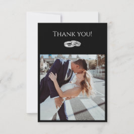 Zwart-wit Affair Bruiloft- Bedankkaart