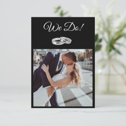 Zwart-wit Affair-bruiloft- Kaart (Staand voorkant)