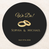 Zwart-wit Affair-Bruiloft Papier Onderzetter (Voorkant)