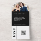 Zwart-wit Affair-Trouwringen- All In One I All In One Uitnodiging (Binnen)