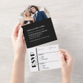 Zwart-wit Affair-Trouwringen- All In One I Uitnodiging (Afscheurbaar)