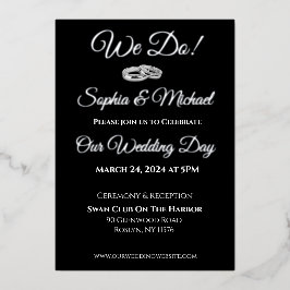 Zwart-wit-affaire-we doen! Bruiloft Folie Feestdagenkaart