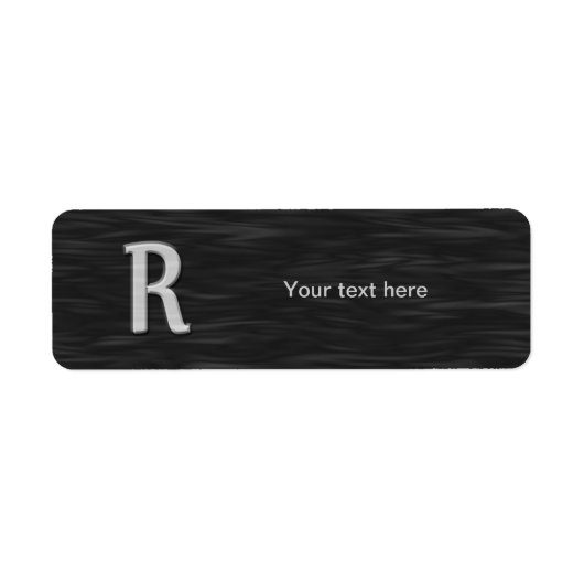 Zwart-wit afgekant etiket "R" (Voorkant)