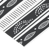 Zwart-wit Afrikaans etnisch stampatroon Korte Tafelloper (Hoek)