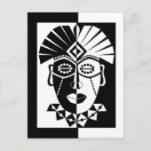 Zwart-wit Afrikaans masker Briefkaart (Voorkant)