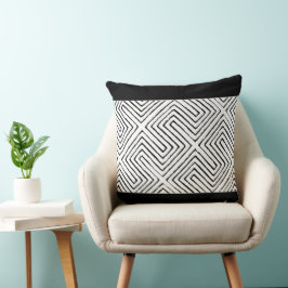 Zwart-wit Afrikaans Modderdoek patroon Kussen