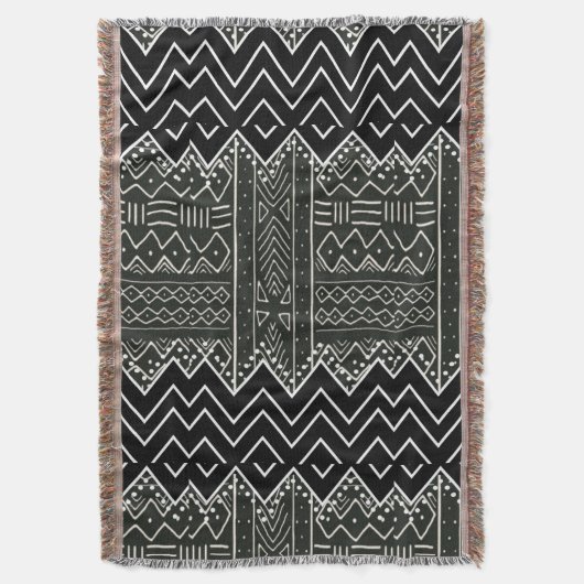 Zwart-wit Afrikaans patroon Deken (Voorkant Verticaal)