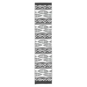 Zwart-wit Afrikaans stammenpatroon Korte Tafelloper (Voorkant)