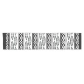 Zwart-wit Afrikaans stammenpatroon Korte Tafelloper (Horizontaal)