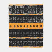 Zwart-wit Afrikaanse modderlakenpatroon Fleece Deken (Voorkant)