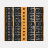 Zwart-wit Afrikaanse modderlakenpatroon Fleece Deken (Voorkant (Horizontaal))