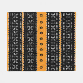 Zwart-wit Afrikaanse modderlakenpatroon Fleece Deken