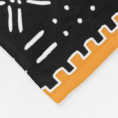Zwart-wit Afrikaanse modderlakenpatroon Fleece Deken (Hoek)