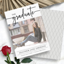 Zwart-wit afstudeeraankondiging