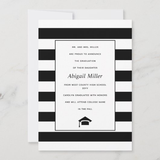 Zwart, wit AFSTUDEERDER Klasse van 2025 foto afstu Aankondiging (Achterkant)