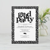 Zwart wit afstudeerder partij vet typografie moder kaart (Staand voorkant)