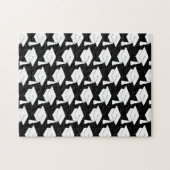 Zwart wit Afstudeerder Pet Frustratie Legpuzzel (Horizontaal)