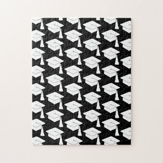Zwart wit Afstudeerder Pet Frustratie Legpuzzel (Verticaal)
